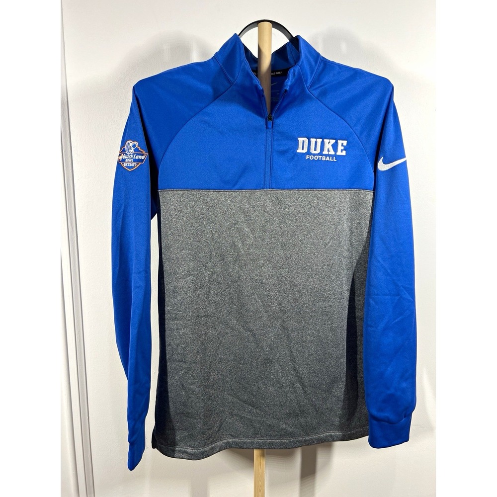 Nike Duke Football Quick Lane Bowl Quarter Zip Mens Small Blue Gray NCAA